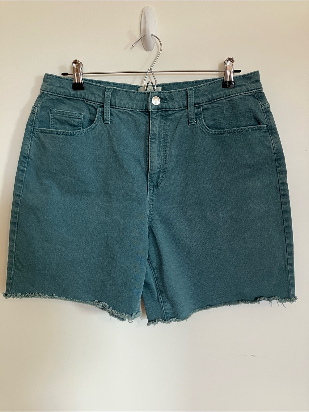 Universal Thread Teal Raw-Hem Denim Bermuda Shorts